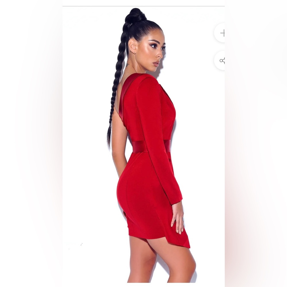 Red Satin Sequin Dress